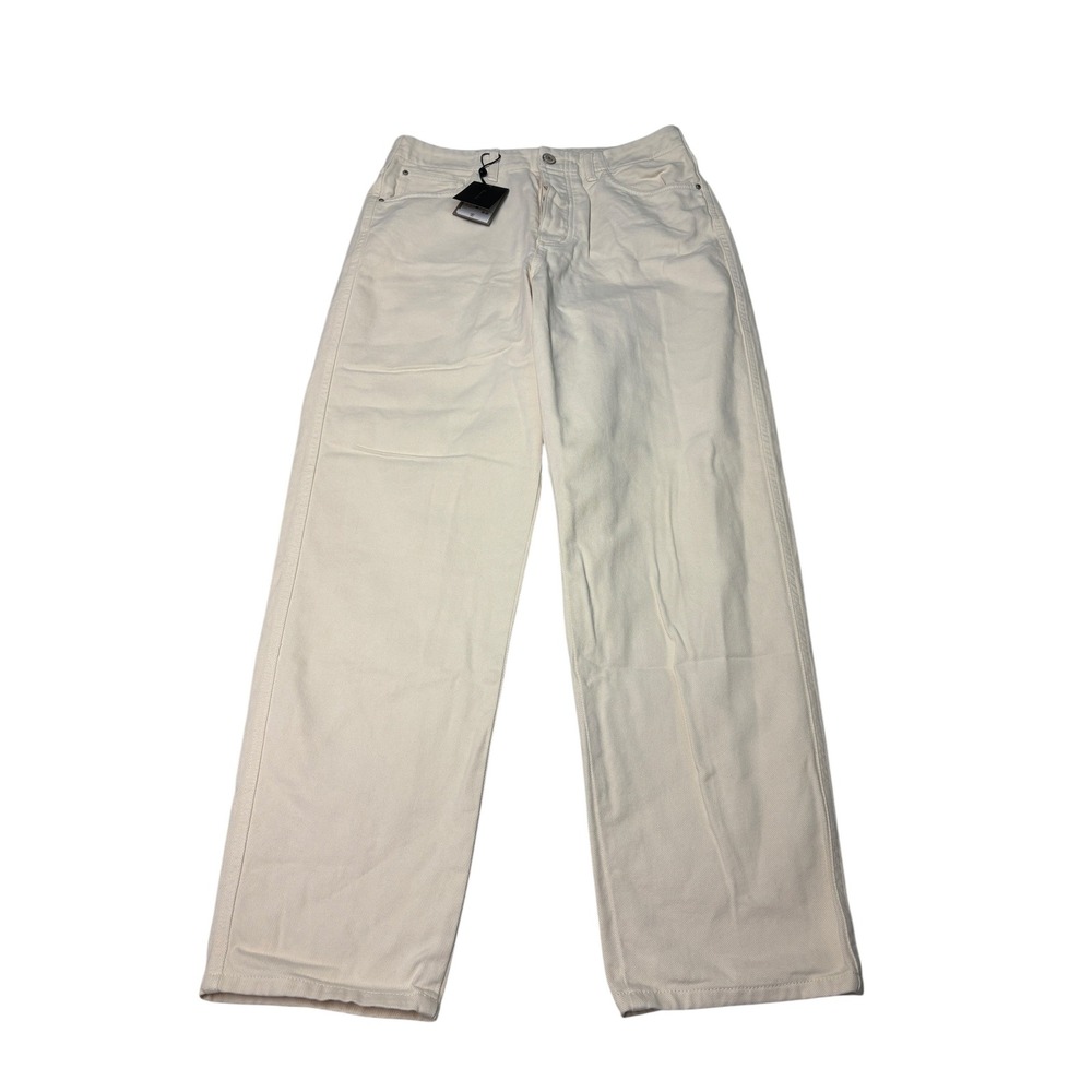 Massimo Dutti Cream Wide-Leg Jeans